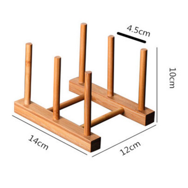 Khay giá gỗ mini đựng cốc ly loại 6 trụ úp